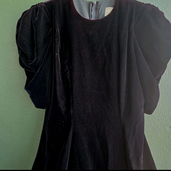 1980's Vintage Black Velvet Evening Dress Rare Sz 11 - Picture 4 of 9